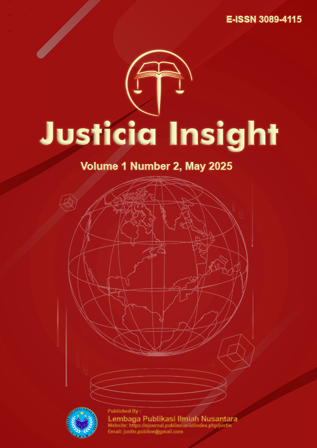					View Vol. 1 No. 2 (2025): Justicia Insight, May 2025
				