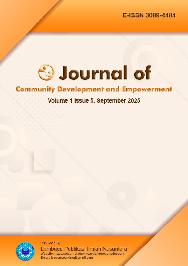 					View Vol. 1 No. 5 (2025): Journal of Community Development and Empowerment, September 2025
				